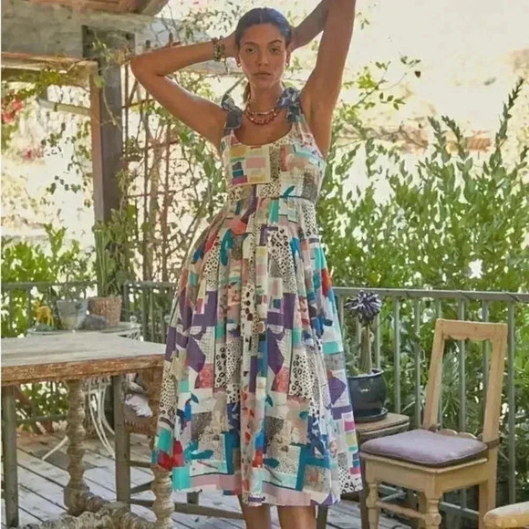 HUNTER Bell NWOT Braden Patchwork Dress Size 2 - Picture 11 of 14